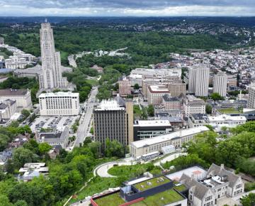 aerial campus shot